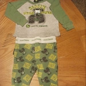 24 mo old sleep set,  green and yellow,  John Deere.